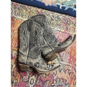 Corral Black Leather  Western Boots  Sz 2 1/2 T Girls Boots